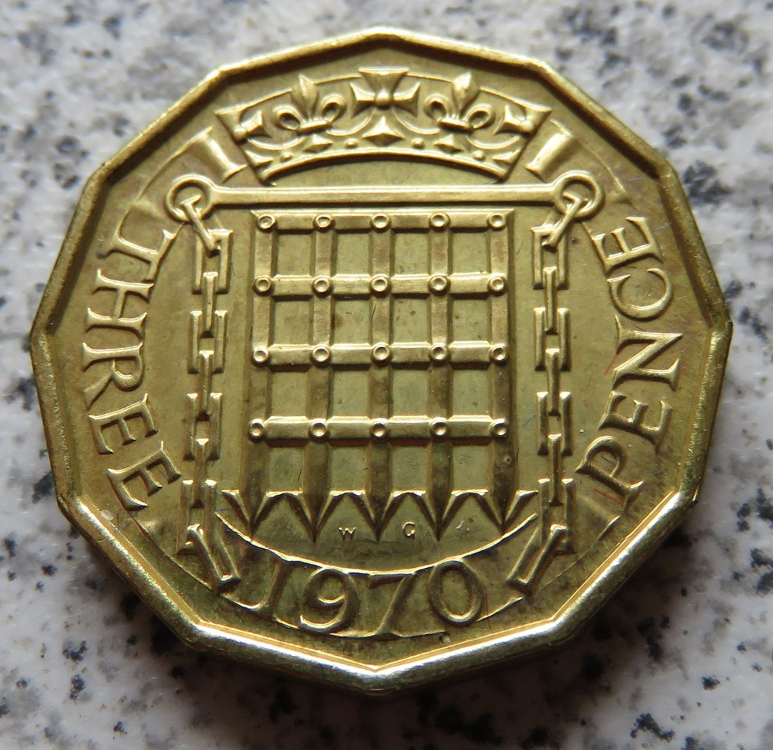  Großbritannien 3 Pence 1970   