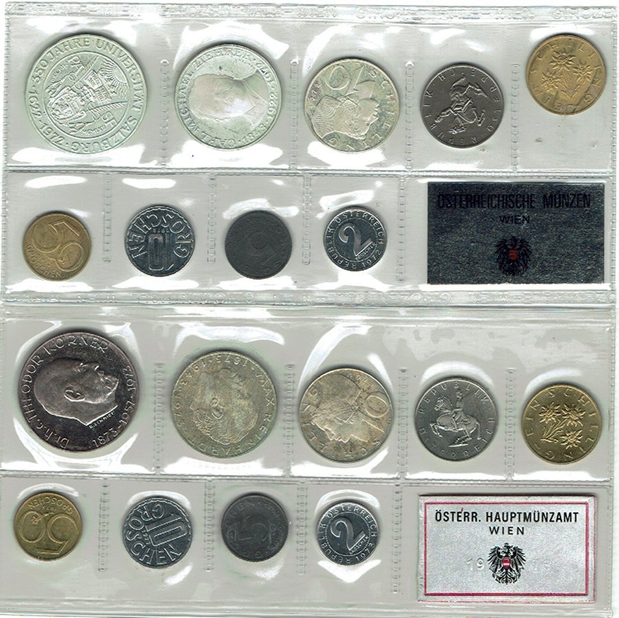  SZAIVERT 2. REPUBLIK ÖSTERREICH PP SET 2 STÜCK 1972 1973 AUSTRIA PROOF VIENNA   