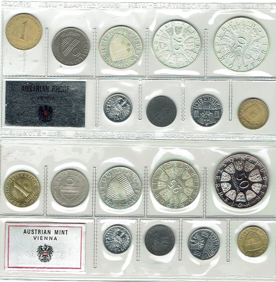  SZAIVERT 2. REPUBLIK ÖSTERREICH PP SET 2 STÜCK 1972 1973 AUSTRIA PROOF VIENNA   