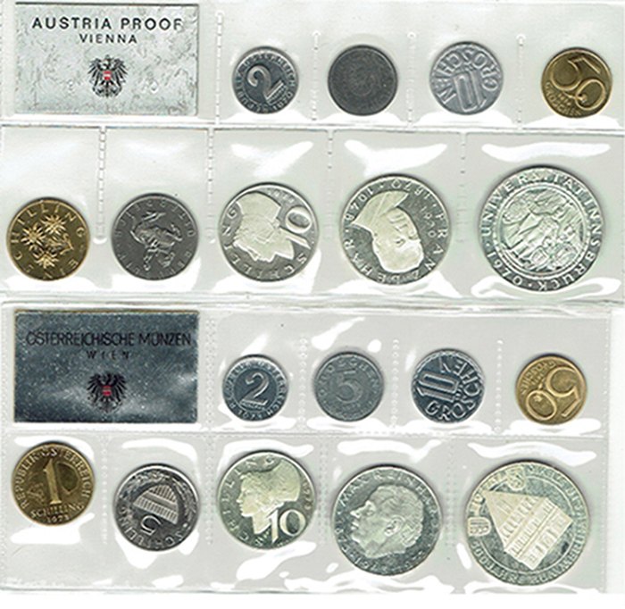  SZAIVERT 2. REPUBLIK ÖSTERREICH PP SET 2 STÜCK 1970 1973 AUSTRIA PROOF   