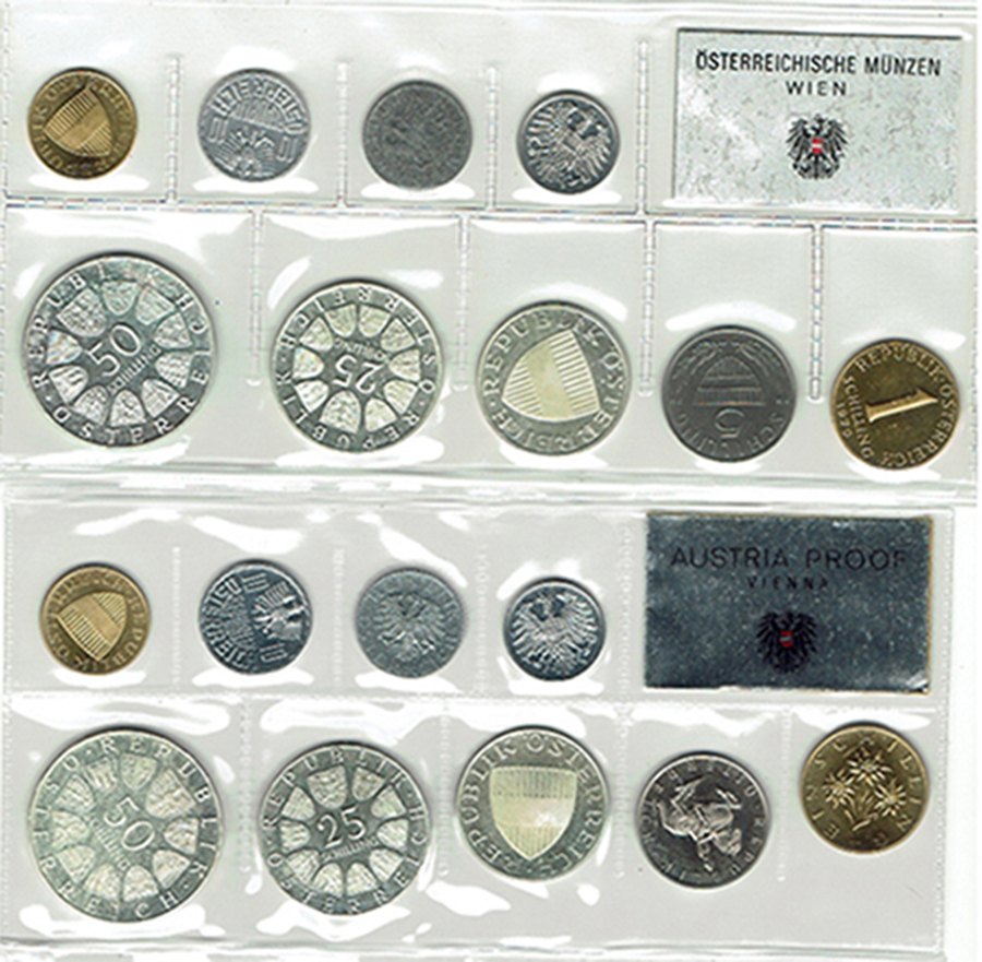  SZAIVERT 2. REPUBLIK ÖSTERREICH PP SET 2 STÜCK 1970 1973 AUSTRIA PROOF   