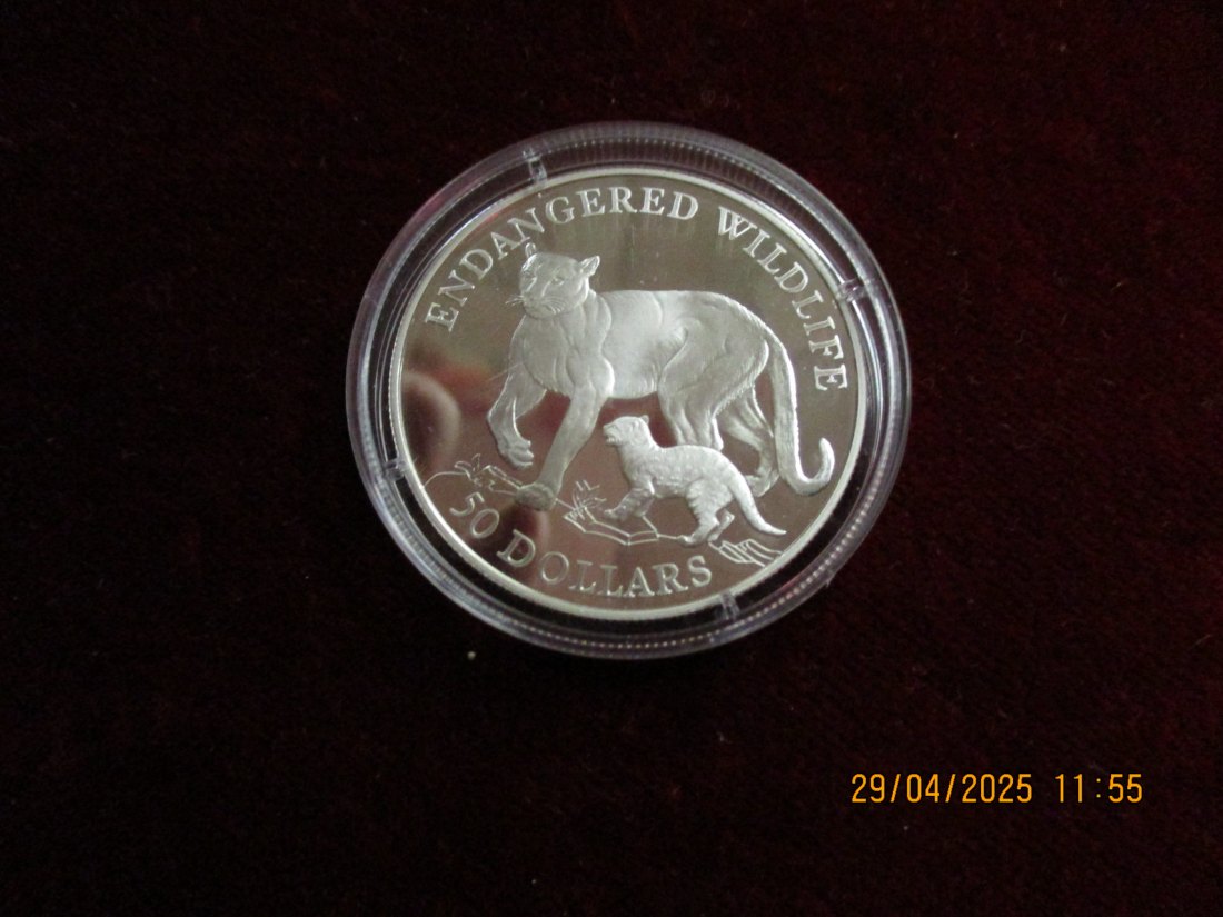  Münze 50 Dollars Cook Islands 1991 Wildlife ca. 18,5g fein /1101211   