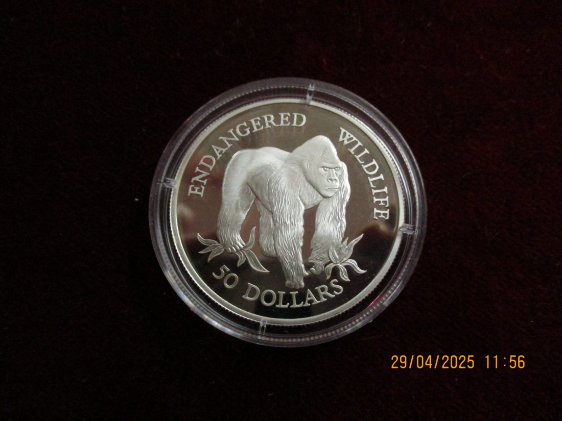  Münze 50 Dollars Cook Islands 1992 Wildlife ca. 18,5g fein /1101211   
