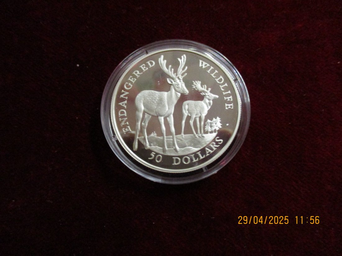  Münze 50 Dollars Cook Islands 1991 Wildlife ca. 18,5g fein /1101211   