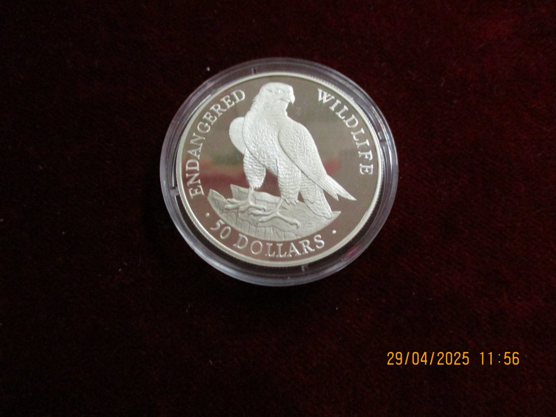  Münze 50 Dollars Cook Islands 1991 Wildlife ca. 18,5g fein /1101211   