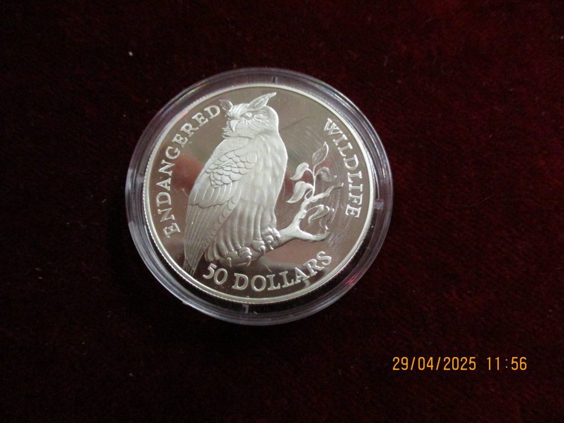  Münze 50 Dollars Cook Islands 1991 Wildlife ca. 18,5g fein /1101211   
