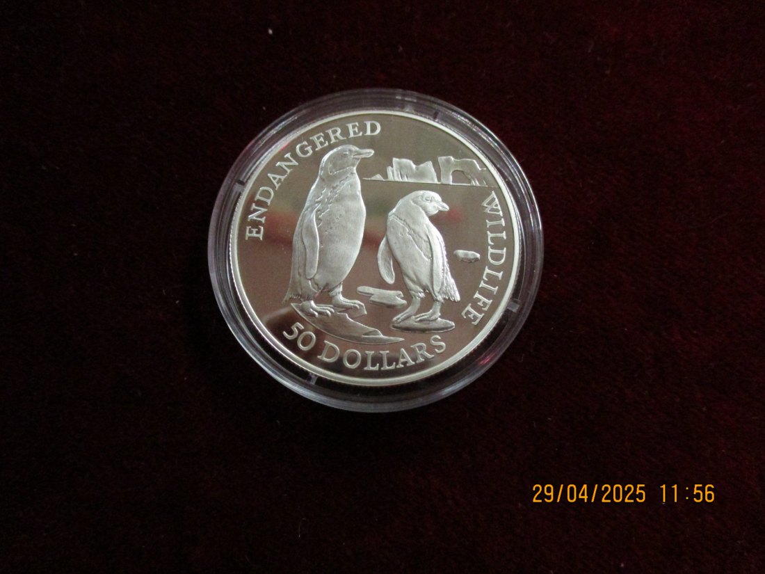 Münze 50 Dollars Cook Islands 1991 Wildlife ca. 18,5g fein /1101211   