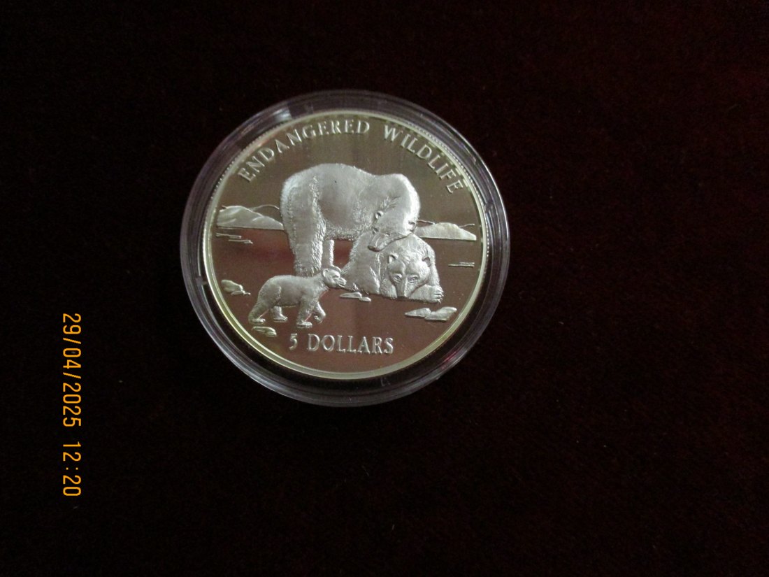  Münze 5 Dollars Cook Islands 1996 Wildlife ca. 28,03g fein /1101211   