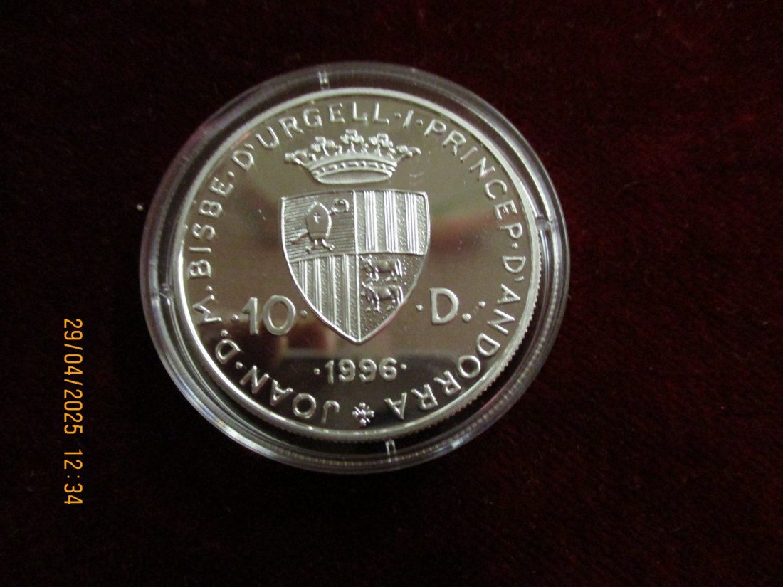  Münze Andorra 10 Diners 1996  Tiermotiv ca. 28,03g fein /1101211   