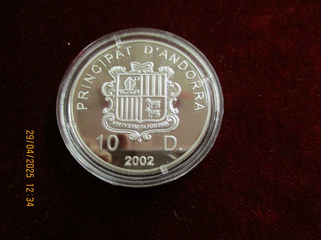  Münze Andorra 10 Diners 2002  Tiermotiv ca. 28,03g fein /1101211   