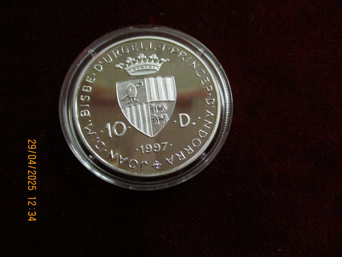  Münze Andorra 10 Diners 1997  Tiermotiv ca. 28,03g fein /1101211   