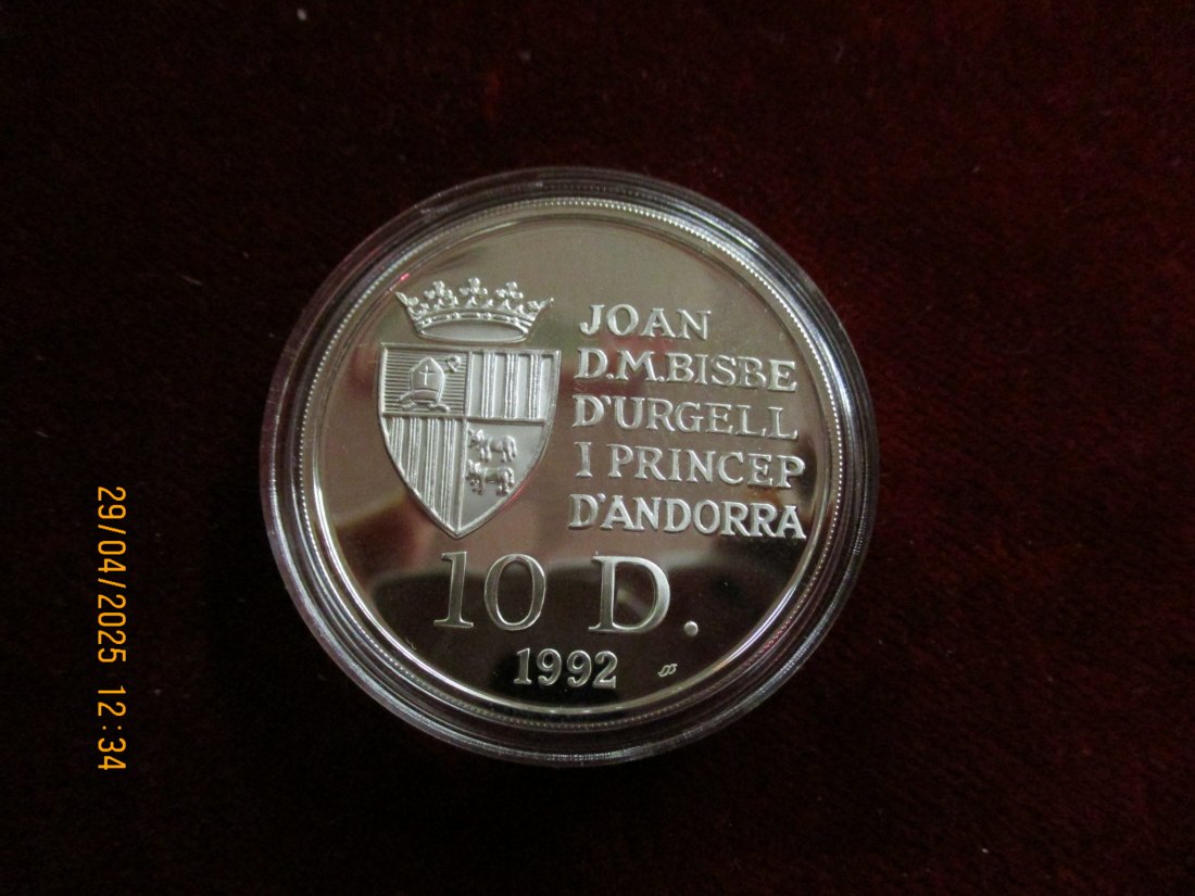  Münze Andorra 10 Diners 1992 Tiermotiv ca. 28,03g fein /1101211   