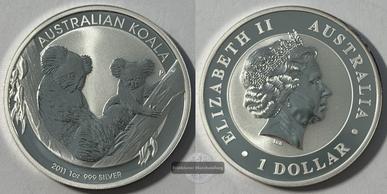  Australien 1 Dollar 2011 Koala  FM-Frankfurt  Feinsilber: 31,1g   
