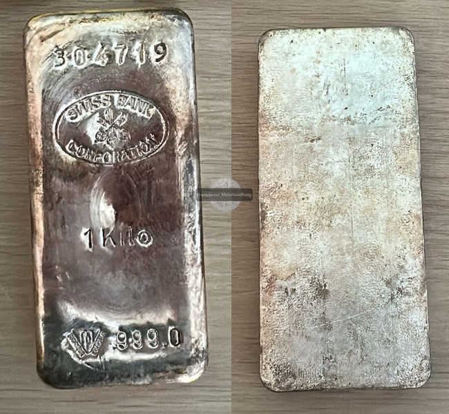  Schweiz. 1000g Silberbarren Swiss Bank Co.  FM-Frankfurt  Feingewicht: 1.000g   