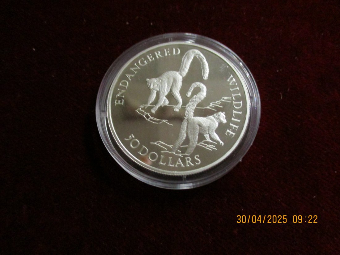  Münze 50 Dollars Cook Islands 1992 Wildlife ca. 18,5g fein /1101211 - 1   
