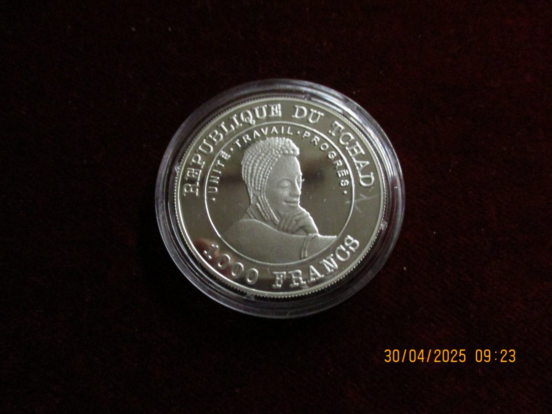  Münze 1000 Francs Tchad 2003 Wildlife ca. 18,5g fein /1101211 - 1   