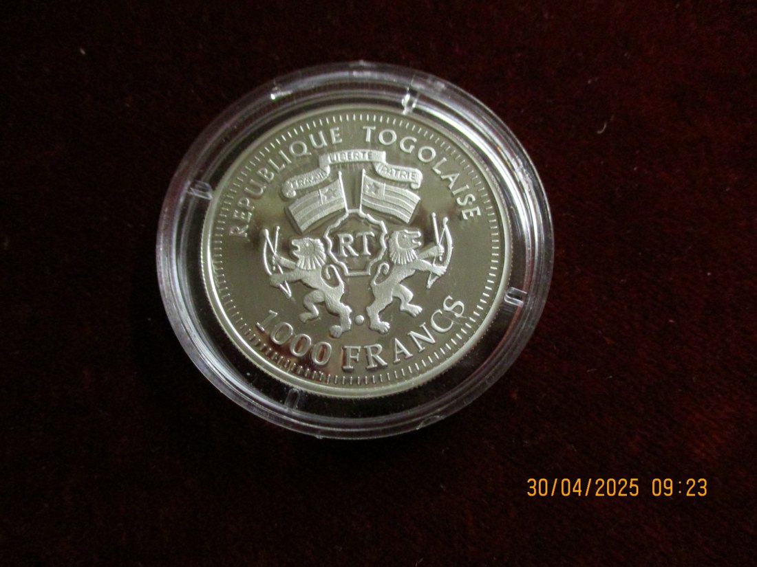  Münze 1000 Francs Togolaise 2003 Wildlife ca. 18,5g fein /1101211 - 1   