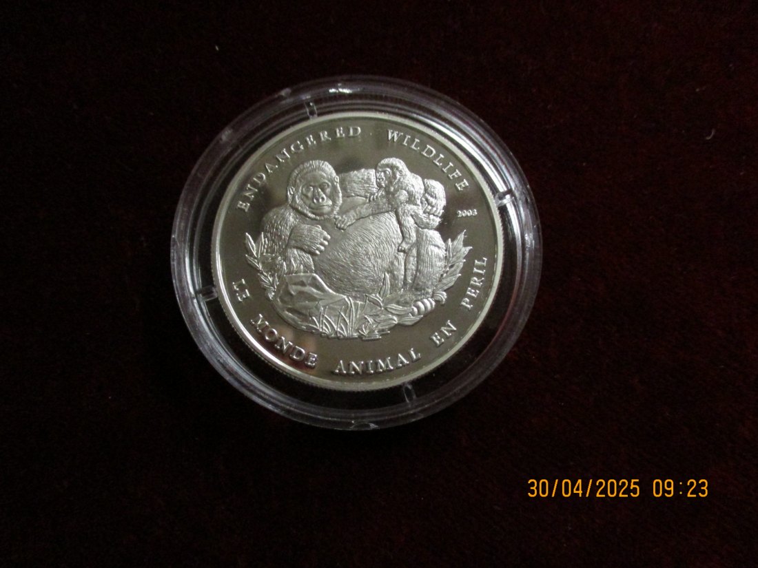  Münze 1000 Francs Congo 2003 Wildlife ca. 18,5g fein /1101211 - 1   
