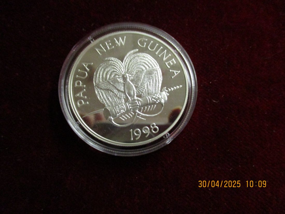  Münze: 5 Kina Guinea 1998 Tiermotiv  ca. 29g fein /1101211 - 1   