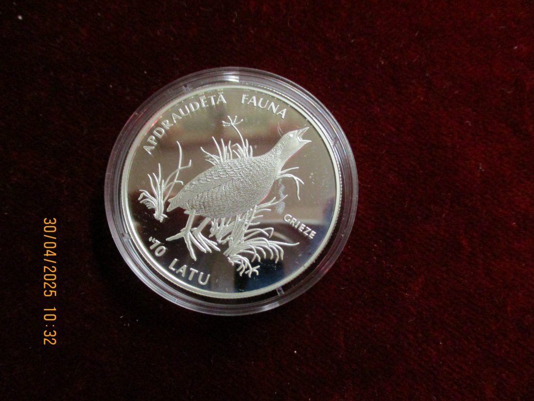  Münze: 10 Latu Latvijas 1996 Tiermotiv ca. 29g fein /1101211 - 1   