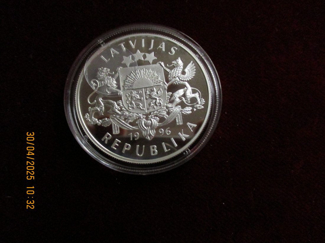  Münze: 10 Latu Latvijas 1996 Tiermotiv ca. 29g fein /1101211 - 1   