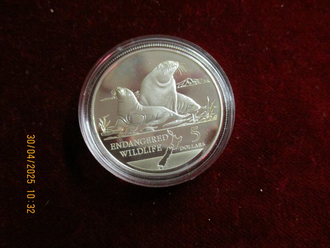  Münze: 5 Dollars Neu Seeland  1993 Wildlife ca. 29g fein /1101211 - 1   