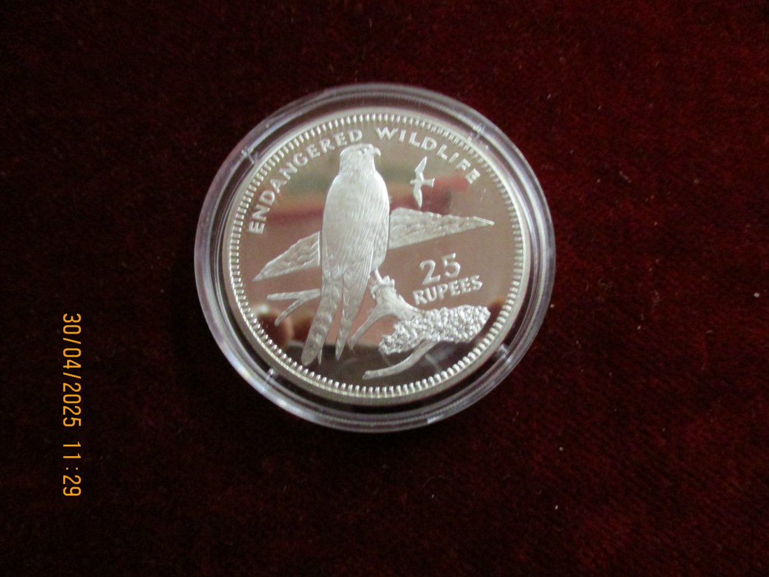  Münze: 25 Rupees Seychelles 1995 Wildlife ca. 26,27g fein /1101211 - 2   