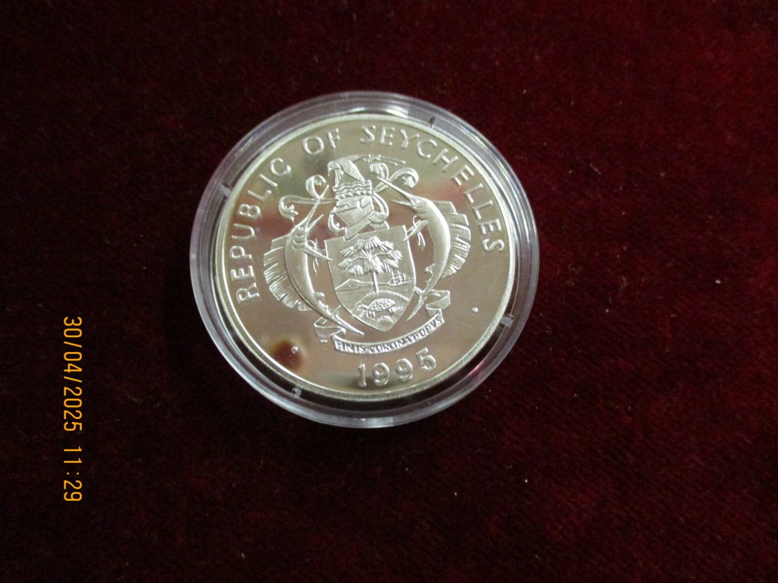 Münze: 25 Rupees Seychelles 1995 Wildlife ca. 26,27g fein /1101211 - 2   
