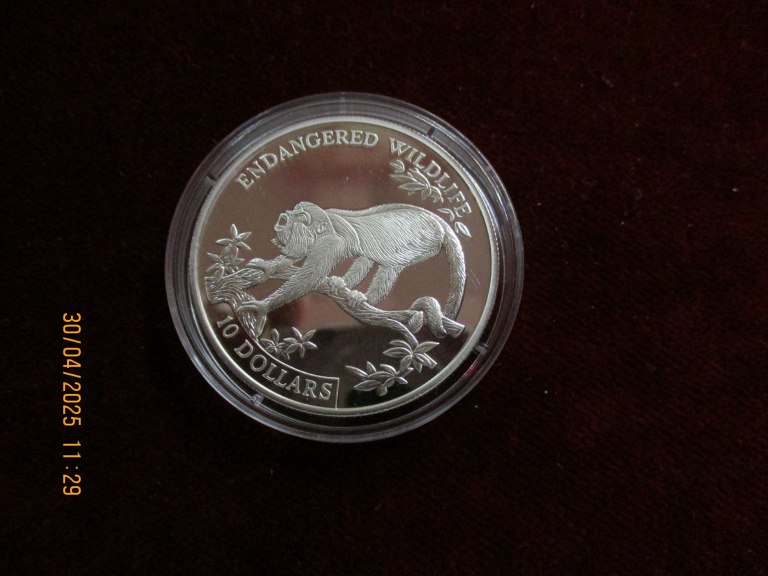  Münze: 10 Dollars Belize 1995 Wildlife ca. 26,27g fein /1101211 - 2   