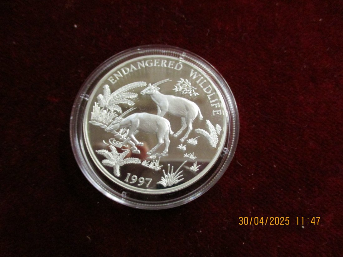  Münze: 1000 Kip Lao 1997 Wildlife ca. 29g fein /1101211 - 2   