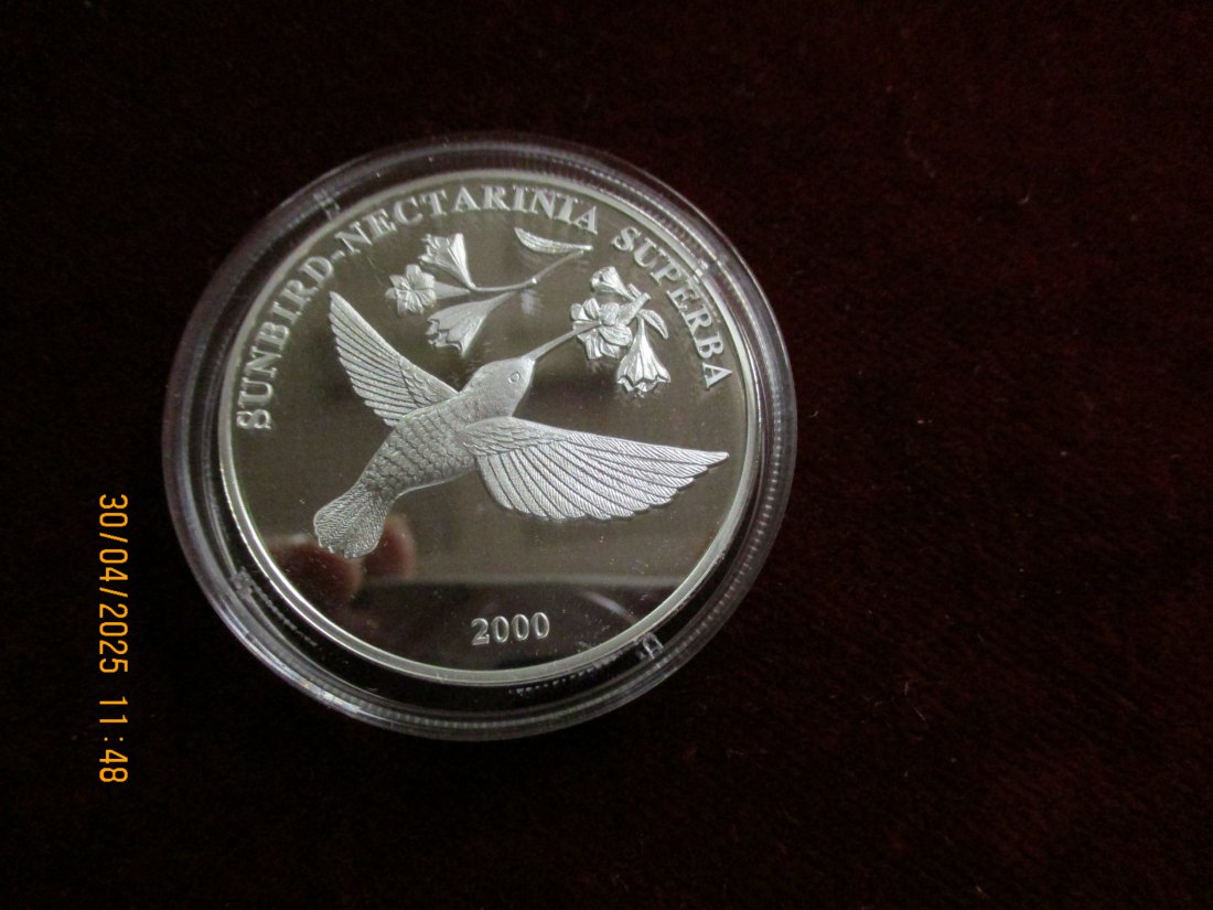  Münze: 10 Francs Kongo 2000 Tiermotiv  ca. 29g fein /1101211 - 2   
