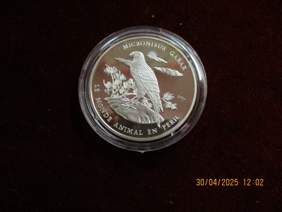 Münze 1000 Francs Kongo 2004 Tiermotiv ca. 18,5g fein /1101211 - 2   