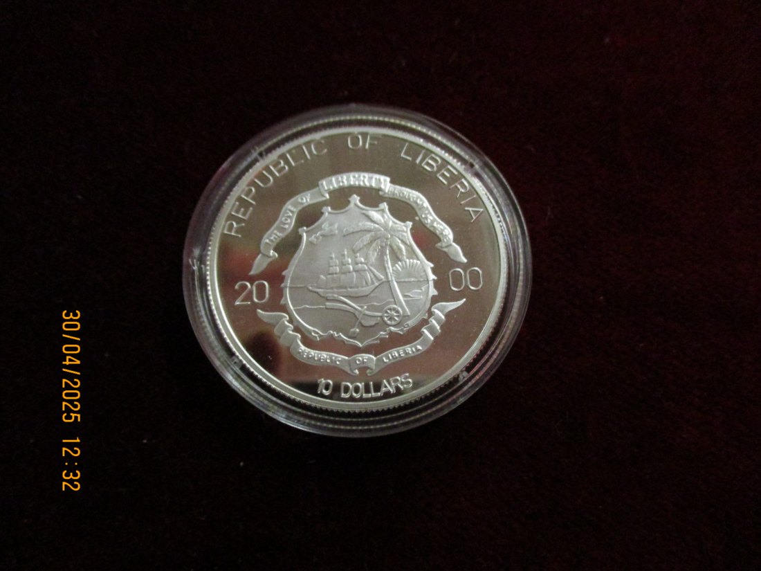  Münze 10 Dollars Liberia 2000 Tiermotiv ca. 18,5g fein /1101211 - 2   