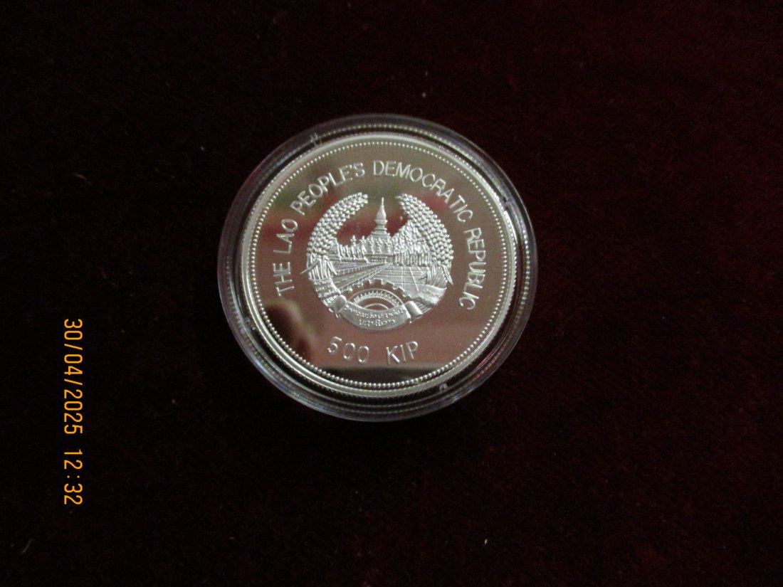  Münze: 500 Kip Lao 1998 Tiermotiv ca. 18,5g fein /1101211 - 2   
