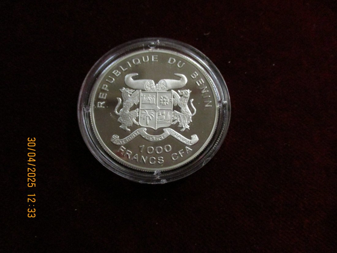  Münze: 1000 Francs Benin 2004 Tiermotiv ca. 18,5g fein /1101211 - 2   