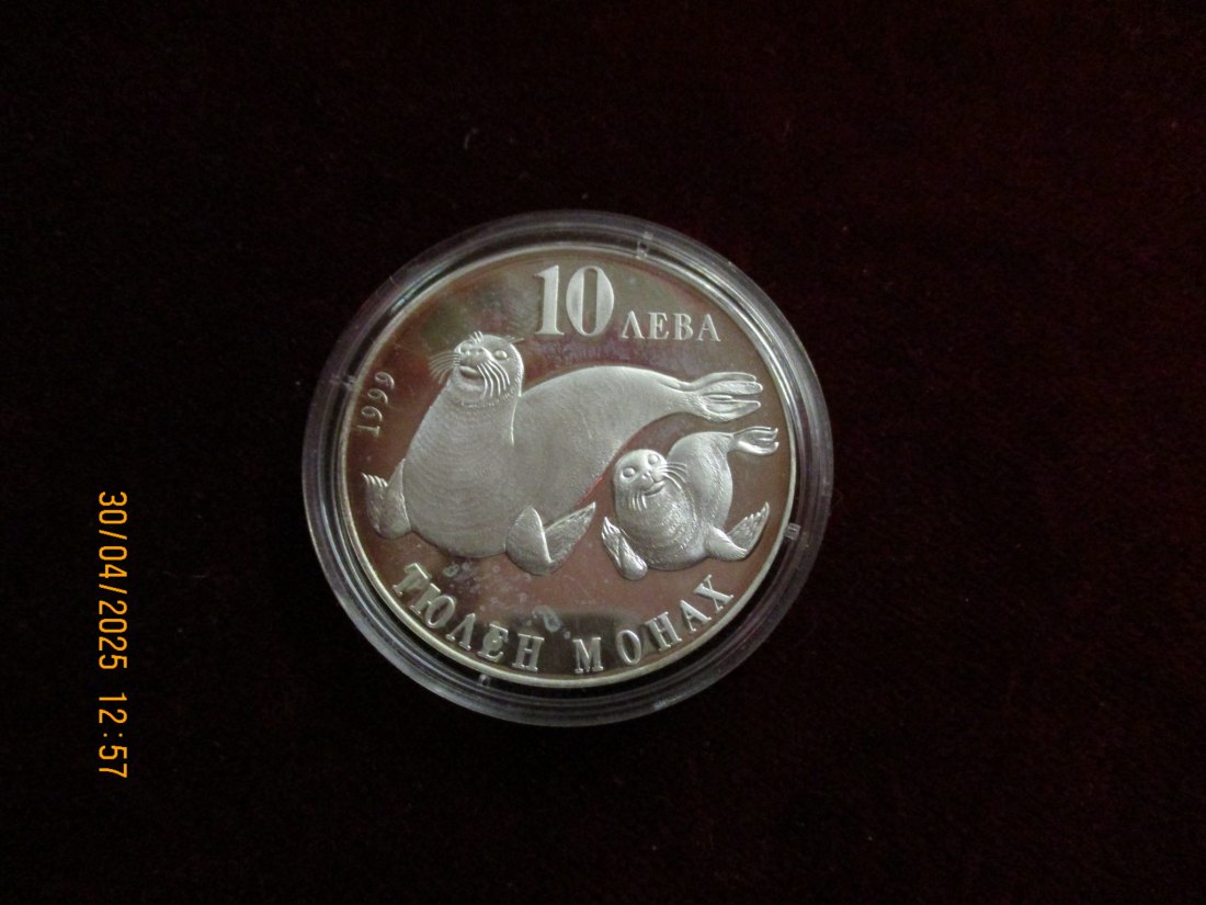  Münze: 10 Lewa 1999 Tiermotiv  ca. 21,27g fein /1101211 - 2   
