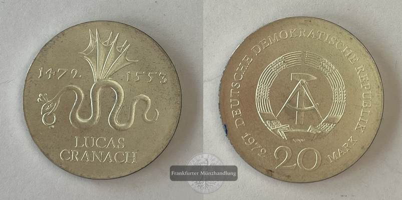  DDR 5 Mark  1972  Johannes Brahms  KM#36  FM-Frankfurt  Feinsilber: 13,06g   