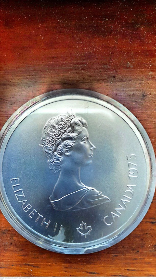 Canada coin 10 dolares 1975 21st olympics montreal 1976