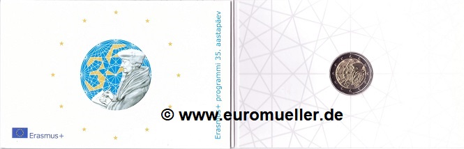 Estland 2 Euro Gedenkmünze 2022...Erasmus...bu. in CC   