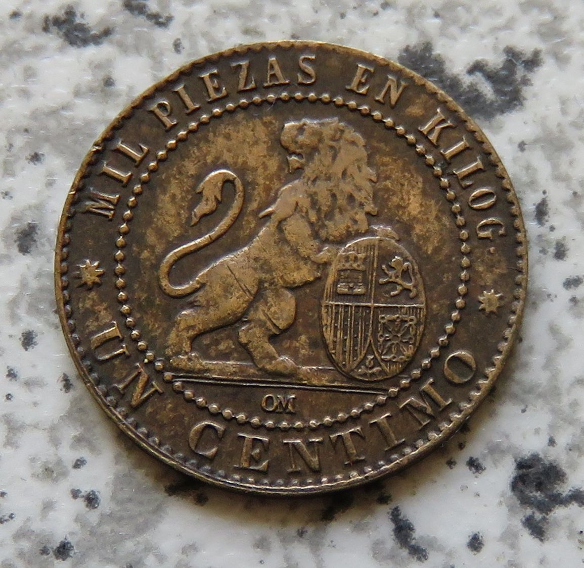  Spanien 1 Centimo 1870   