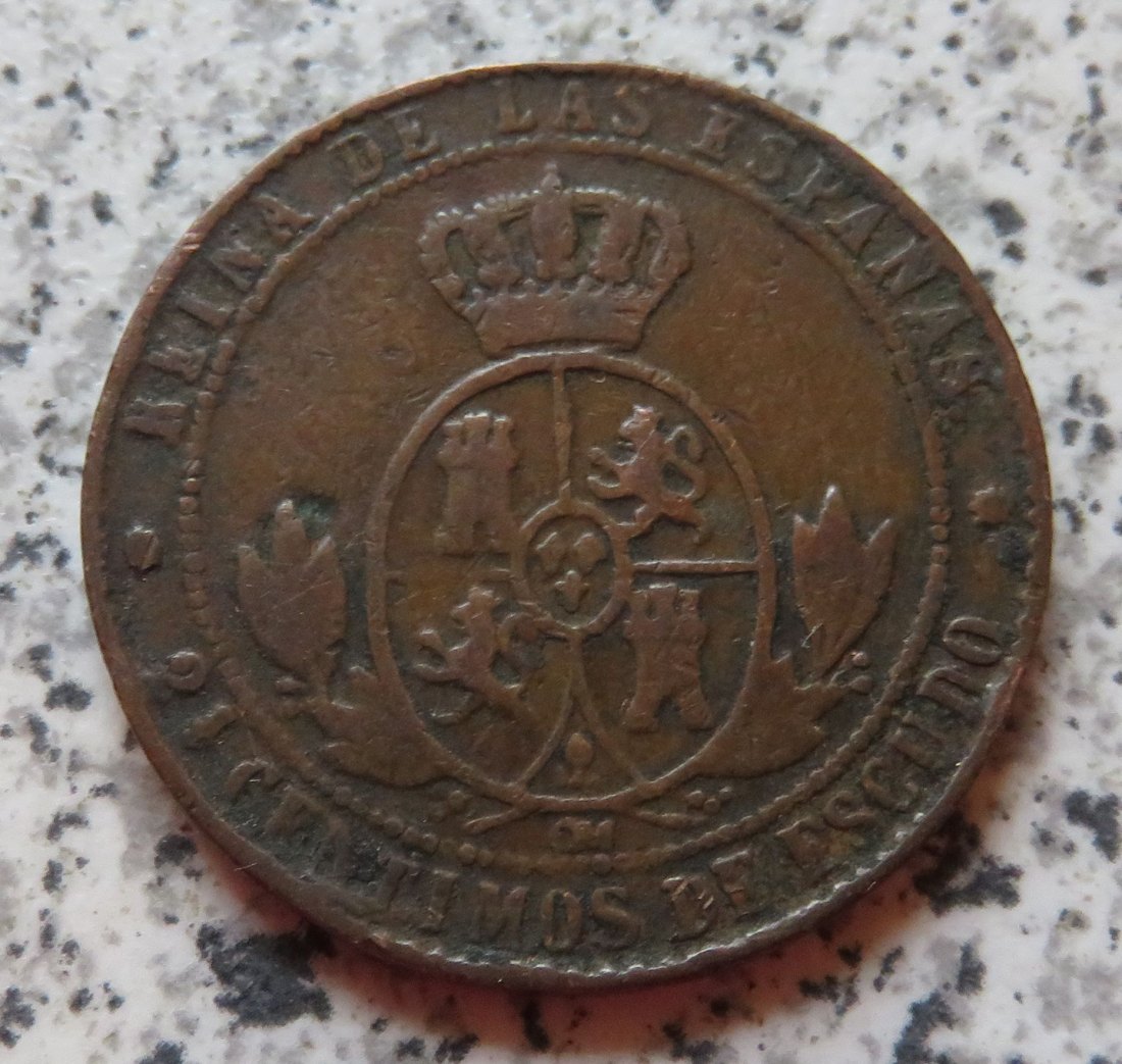  Spanien 5 Centimos 1867   