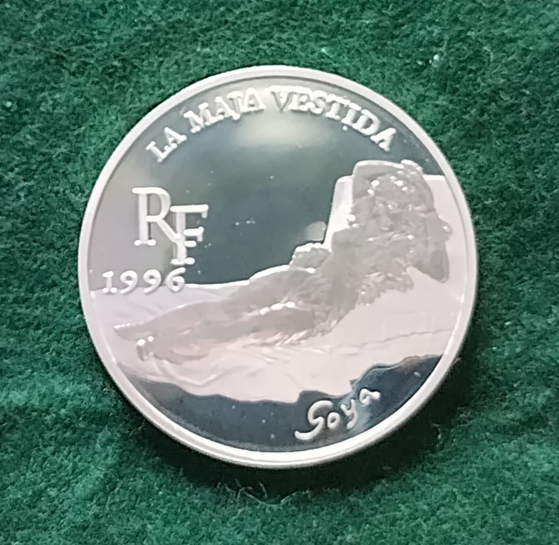 Frankreich 10 Francs / 1,5 Euro 1996 - Clothed Maya by Goya - pP