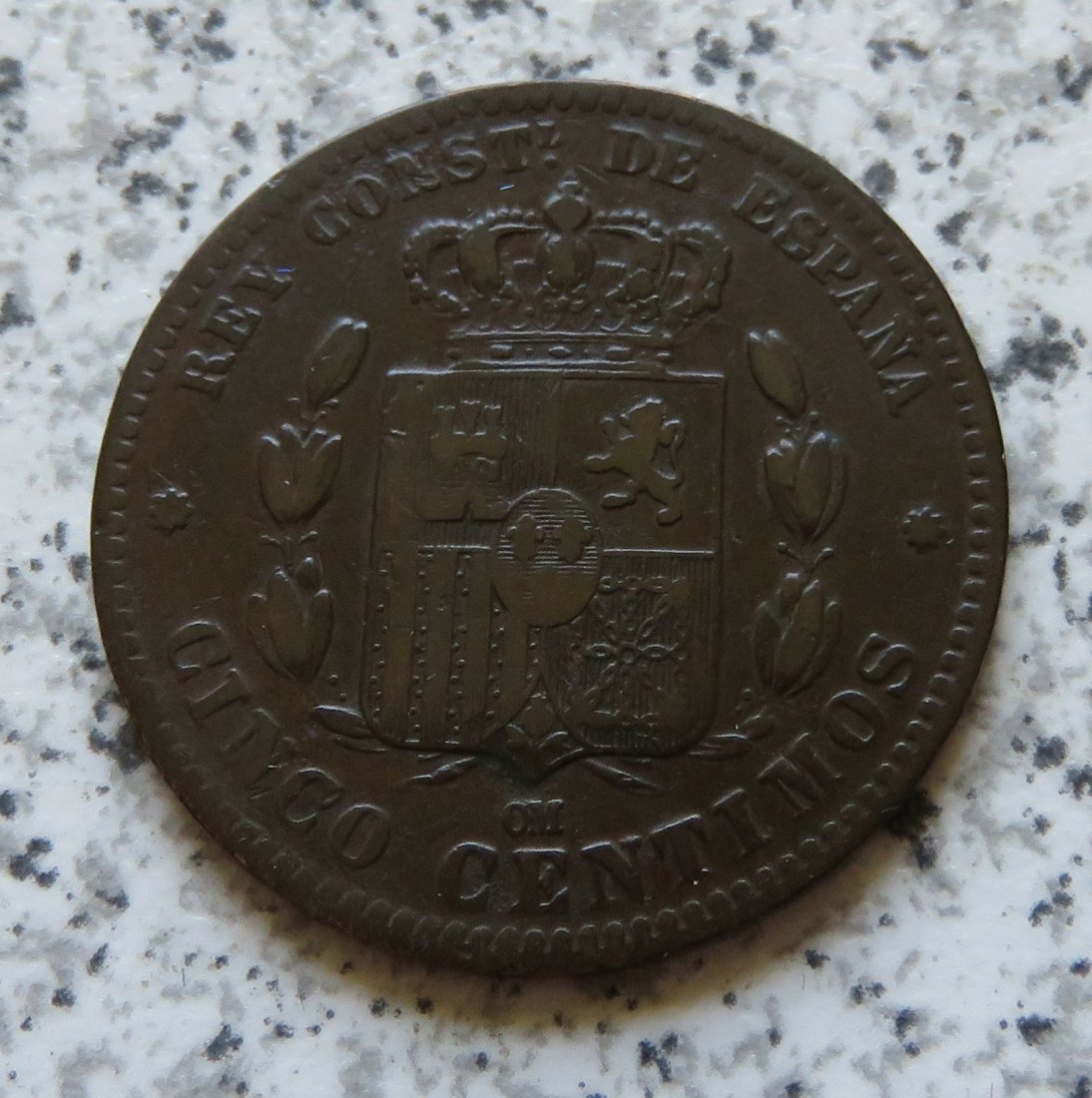  Spanien 5 Centimos 1877   