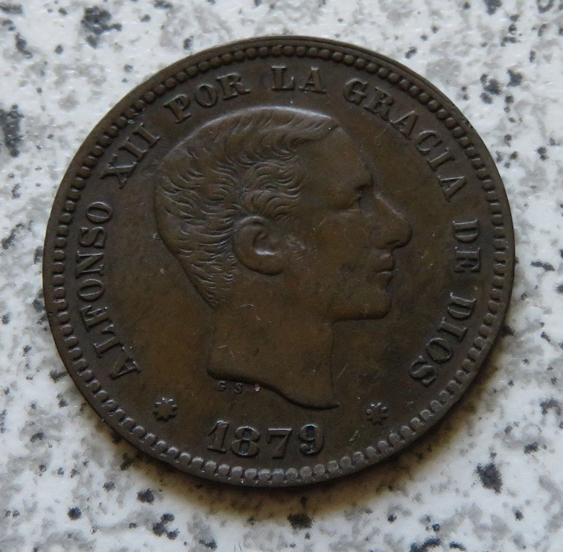  Spanien 5 Centimos 1879   