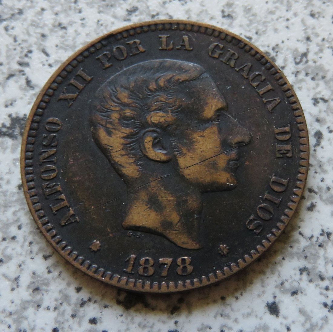  Spanien 10 Centimos 1878   