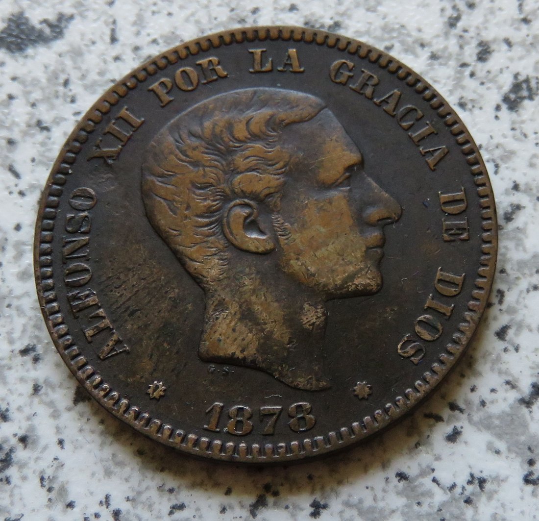  Spanien 10 Centimos 1878   
