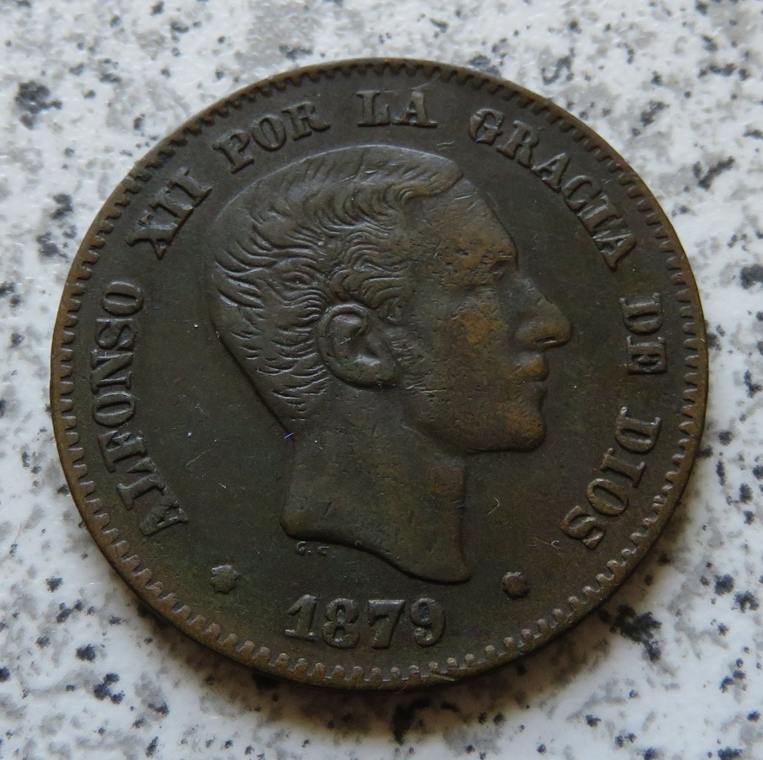  Spanien 10 Centimos 1879, besser   
