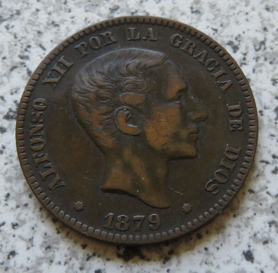  Spanien 10 Centimos 1879   