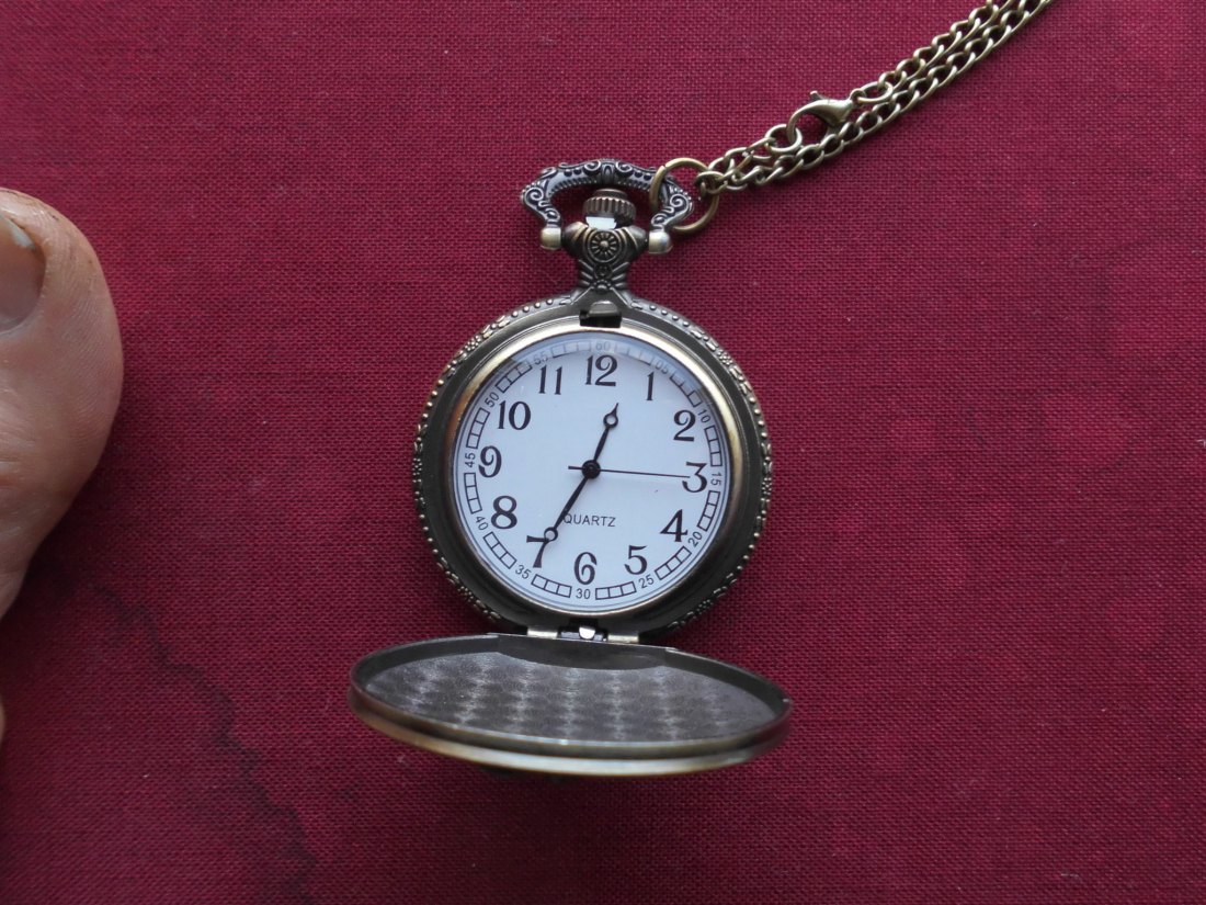  Taschenuhr Rosen / Blumen mit 80cm Kette bronze Quarzwerk NEU !   