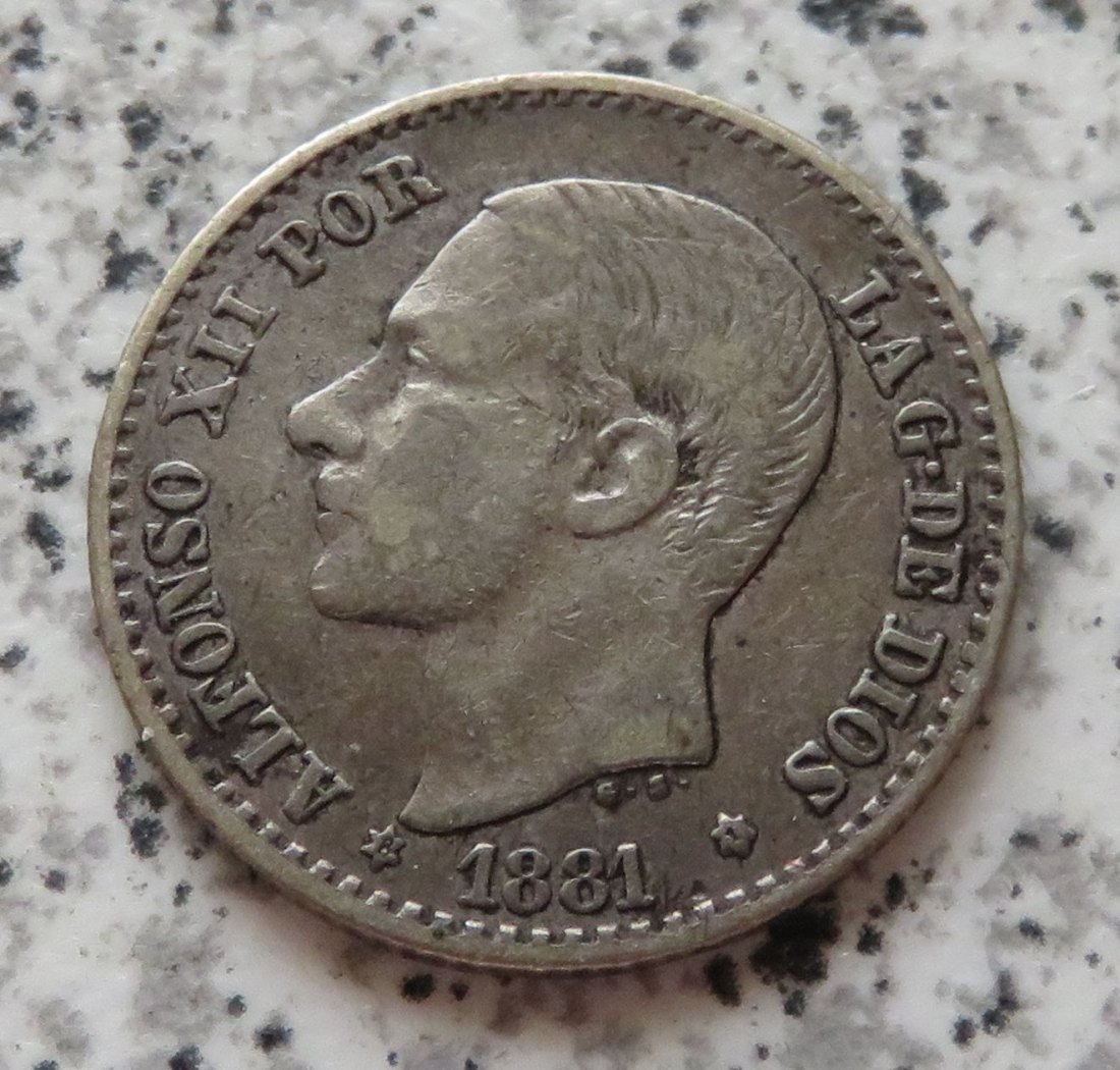  Spanien 50 Centimos 1881   